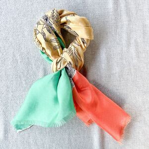 Vintage 1950s Specialty House Fringed Foulard Scarf - Silk - Mid Century Fashion